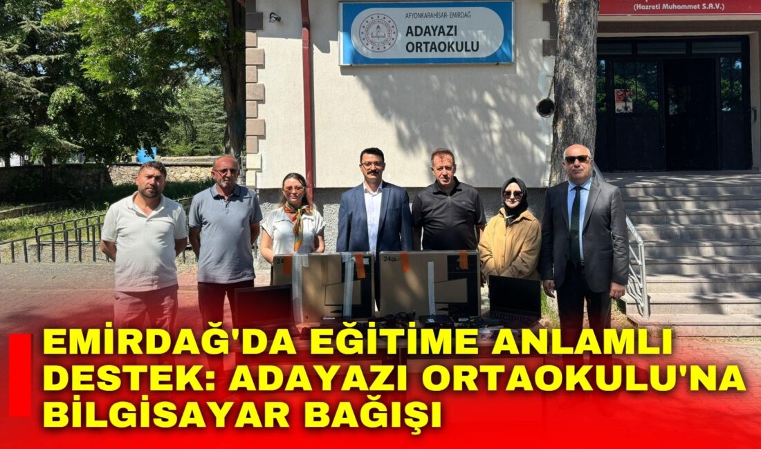 Emirdağ Kaymakamlığı tarafından yapılan açıklamada, eğitime destek amacıyla Adayazı Ortaokulu'na