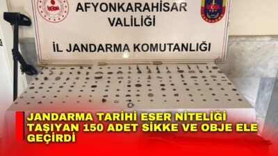 Afyonkarahisar’da jandarma ekipleri bir adrese yaptıkları baskında tarihi eser niteliği