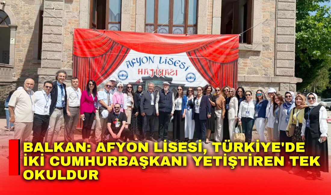 Balkan: Afyon Lisesi, Türkiye’de iki cumhurbaşkanı yetiştiren tek okuldur Afyon Lisesi’nin kuruluş yıl dönümü töreninde konuşan Okul Müdürü Balkan,