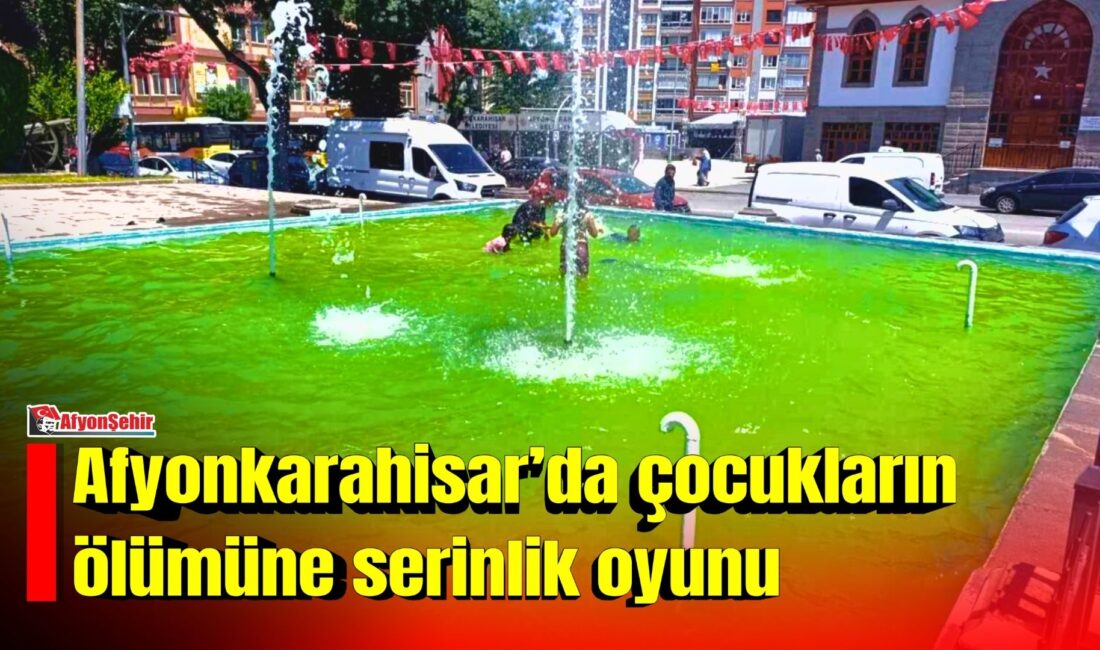 Afyonkarahisar’da sıcak havadan bunalan yaşları 4 ile 10 arasında değişen
