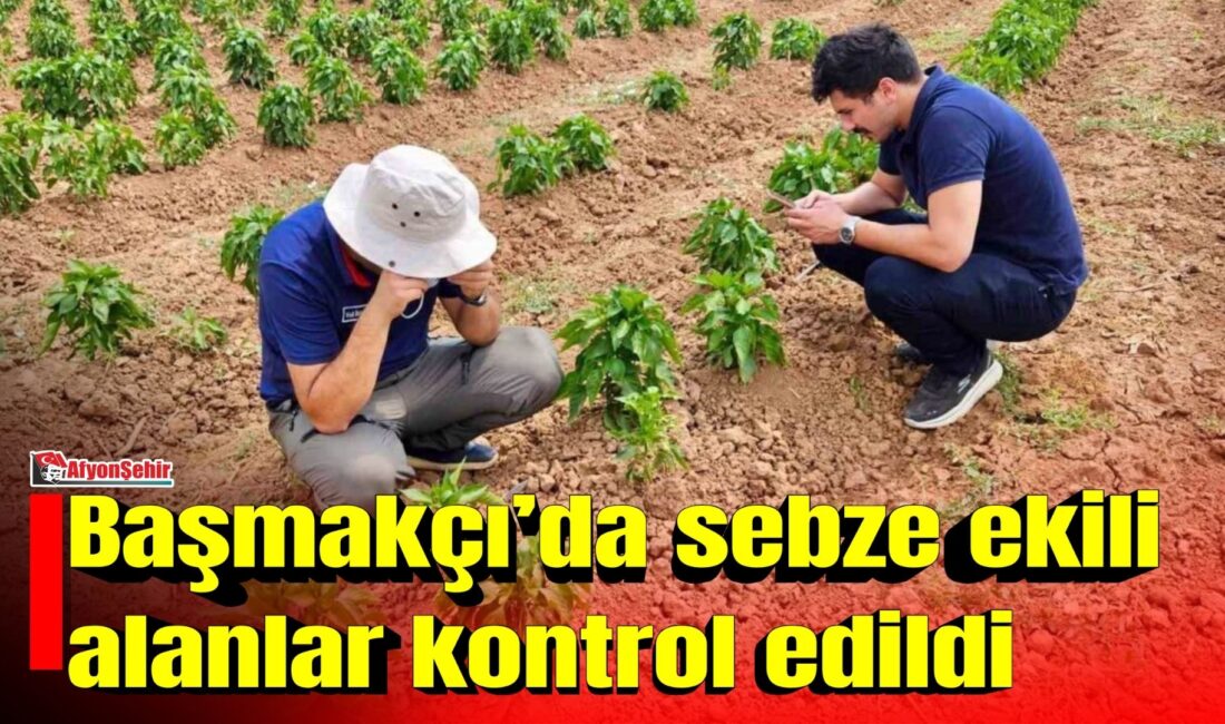 Başmakçı’da sebze ekili alanlar kontrol edildi Afyonkarahisar’ın Başmakçı ilçesinde, sebze üretim alanlarında hastalık ve zararlı etmenlere