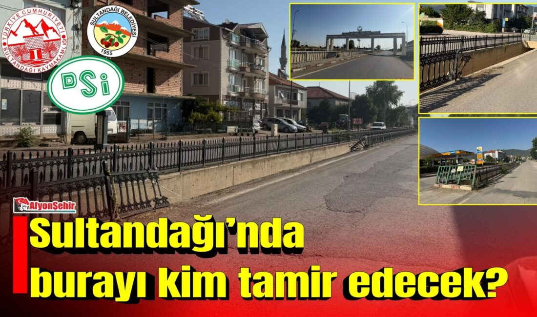 Sultandağı ilçesi İstasyon Caddesi üzerinde bulunan taşkın su koruma bandındaki