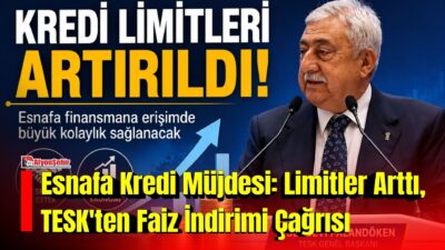 Hazine destekli işletme ve yatırım kredilerinin üst limitlerinin artırılması, esnaf