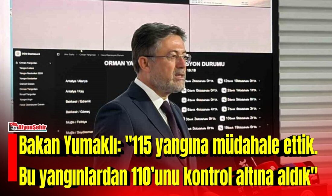 Tarım ve Orman Bakanı İbrahim Yumaklı, "115 yangına müdahale ettik.