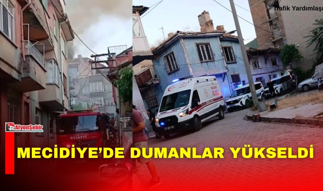 Afyonkarahisar’ın Mecidiye Mahallesi’nde çıkan ev yangını korkuttu.