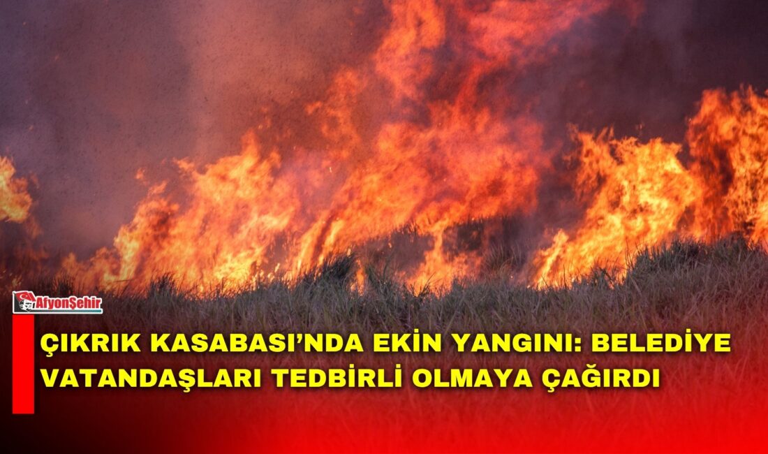 Çıkrık Kasabası’nda meydana gelen ekin yangınının ardından Çıkrık Belediyesi, tarım