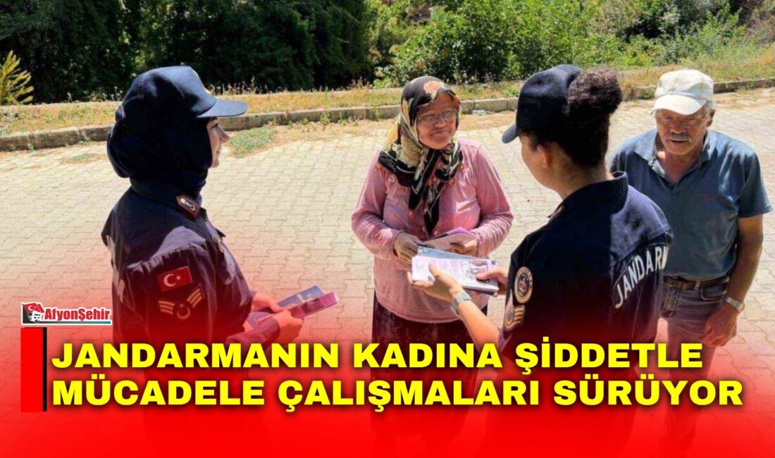 Afyonkarahisar İl Jandarma Komutanlığı ekipleri, Sinanpaşa ilçesinde vatandaşlara yönelik Kadına
