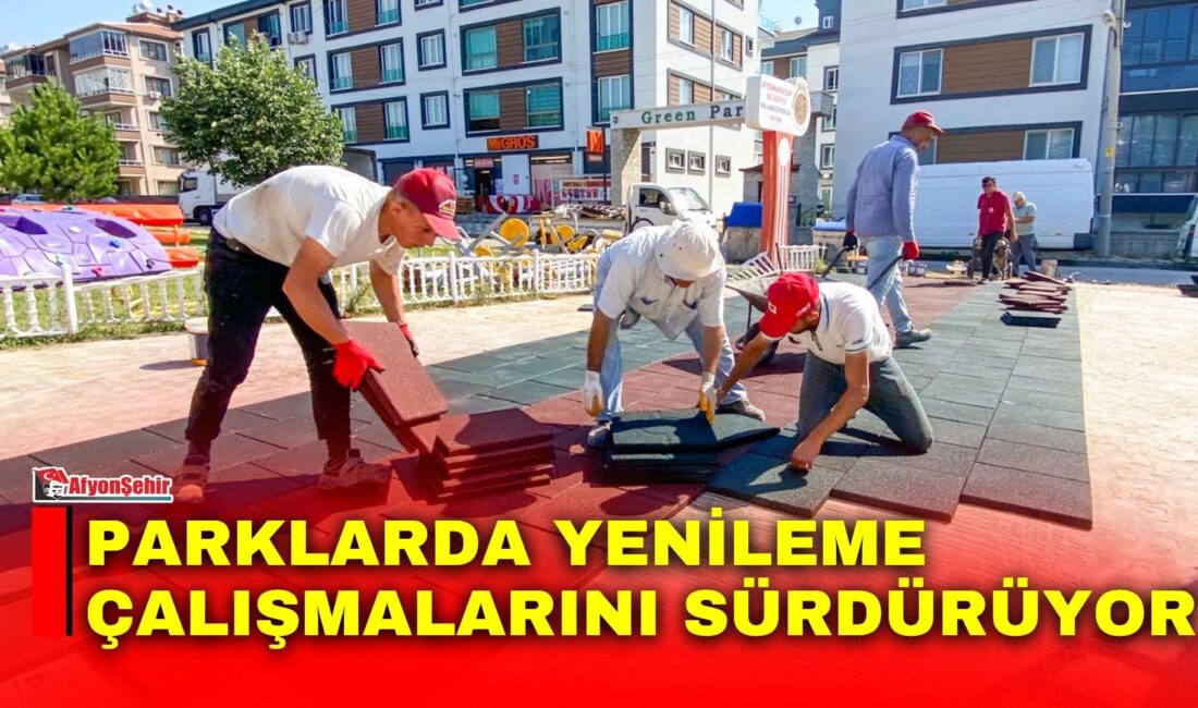 Afyonkarahisar Belediyesi, kent genelindeki parklarda bakım ve yenileme çalışmalarına aralıksız