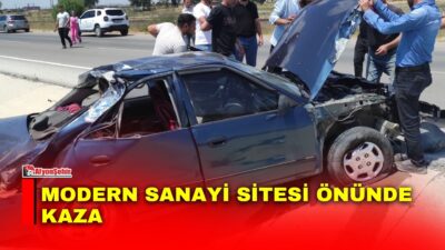 Afyonkarahisar'da Modern Sanayi Sitesi önünde meydana gelen trafik kazasında 2