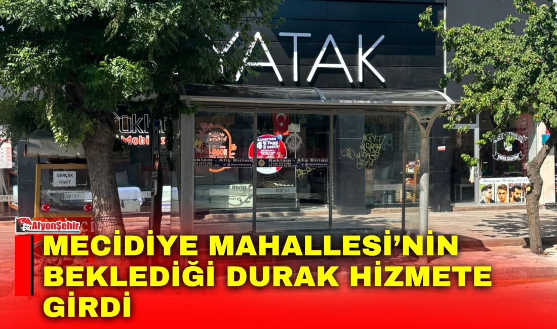 Afyonkarahisar Belediyesi tarafından Mecidiye Mahallesi’nde yapımı tamamlanan yeni otobüs durağı