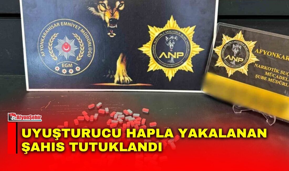 Afyonkarahisar’da üzerinde 121 adet uyuşturucu hap da yakalanan şahıs tutuklanarak