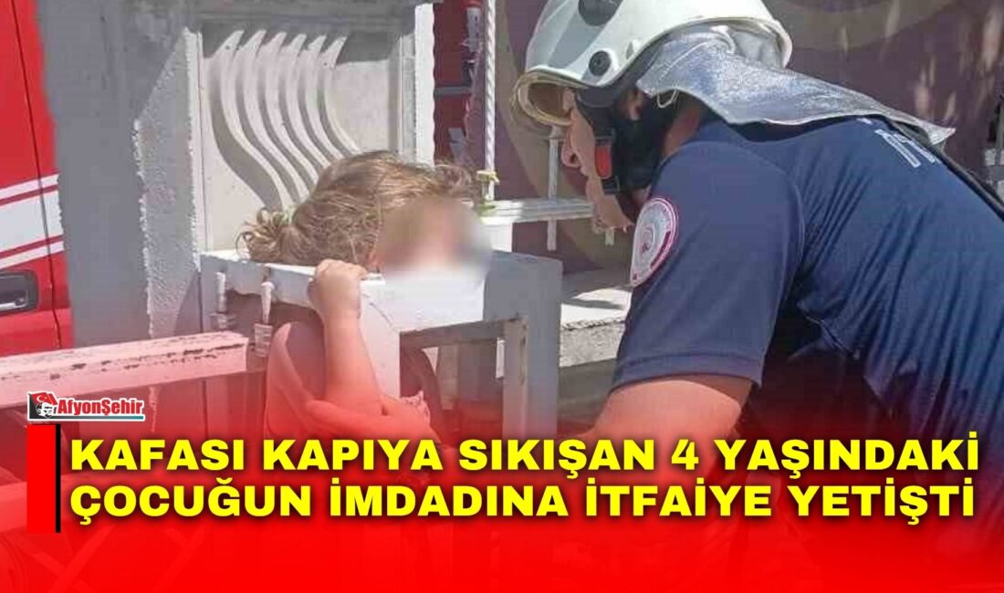 Afyonkarahisar’da oyun oynarken kafasını demir kapıya sıkıştıran 4 yaşındaki çocuğun