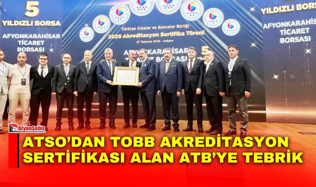 Afyonkarahisar Ticaret ve Sanayi Odası (ATSO), sosyal medya hesabından bir