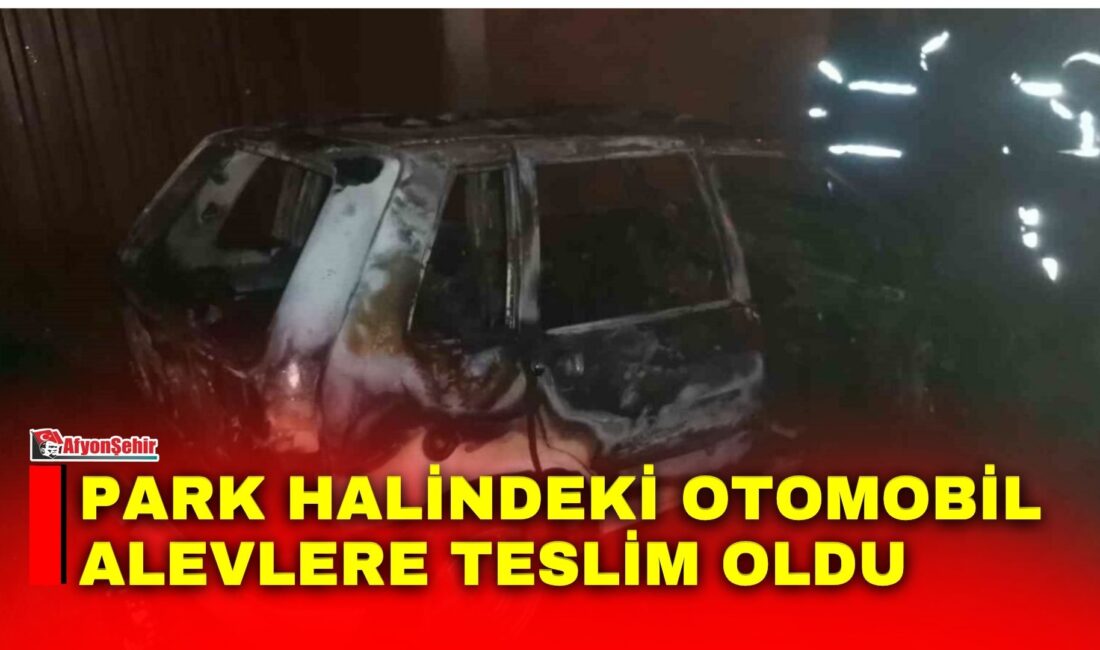 Afyonkarahisar’ın Sandıklı ilçesinde park halinde bulunan otomobilde çıkan yangın, itfaiye