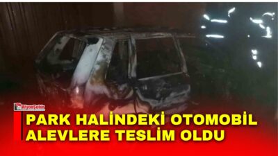 Afyonkarahisar’ın Sandıklı ilçesinde park halinde bulunan otomobilde çıkan yangın, itfaiye