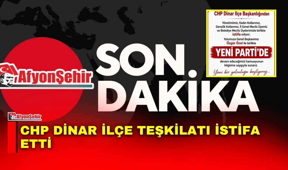CHP'de başlayan istifa süreci Dinar'a da sıçradı. CHP Dinar İlçe