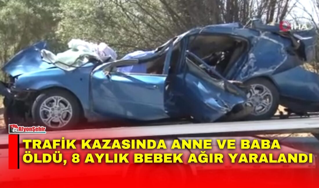 Afyonkarahisar’da meydana gelen trafik kazasında bariyerlere çarptıktan sonra takla atarak
