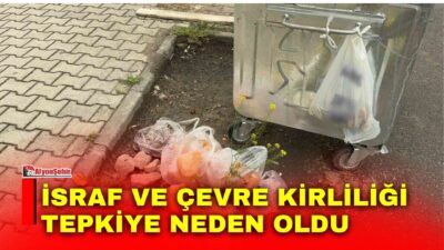Afyonkarahisar’ın Bolvadin ilçesinde çöp konteynerleri boş olmasına rağmen atıkların dışarıya