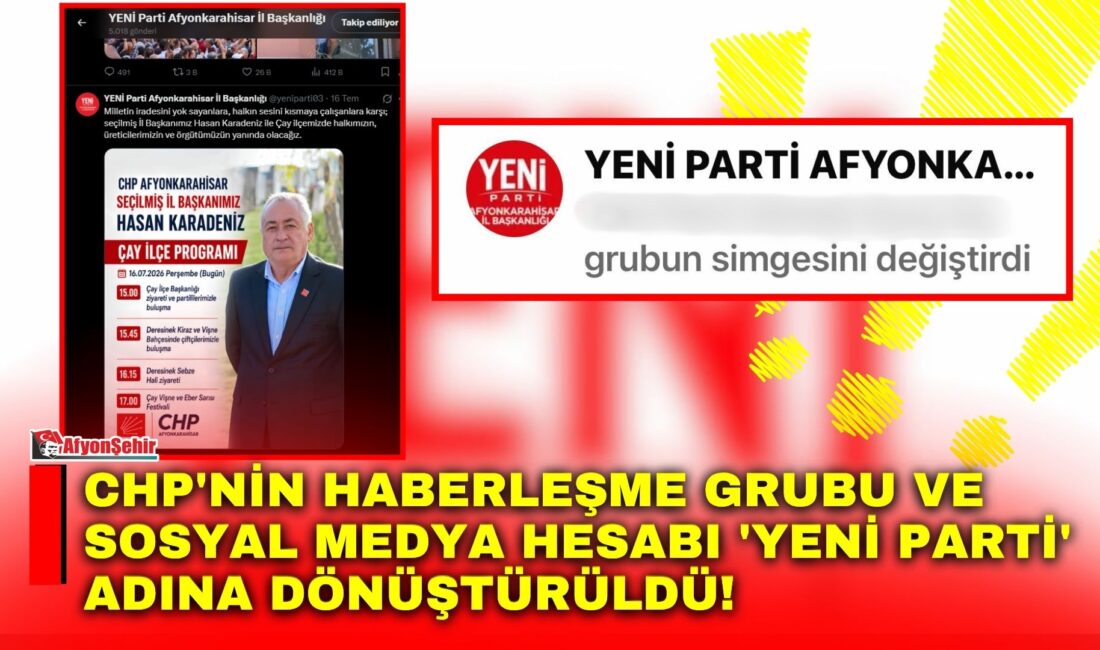 CHP Afyonkarahisar İl Başkanlığı'nın basın ve iletişim amacıyla kullandığı haberleşme