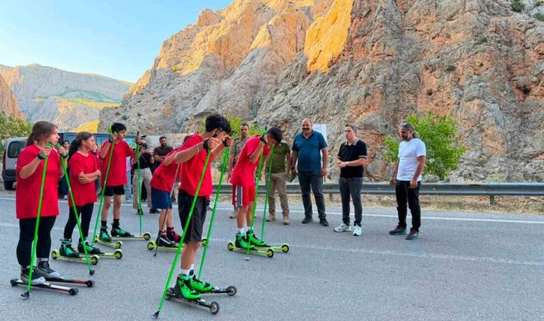 Erzincan’ın Kemaliye ilçesinde düzenlenen ayaklı kaykay etkinliği, sporseverlerden ilgi gördü.