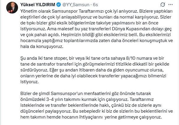 3 yıl içinde ligin ilk 5’inde daimi olacak bir takım
