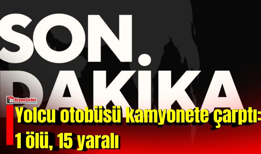 Afyonkarahisar’da yolcu otobüsünün kamyonete arkadan çarpma sonucu meydana gelen trafik