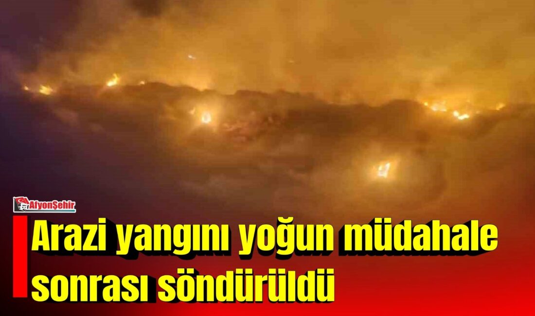 Afyonkarahisar’ın Şuhut ilçesine bağlı Hallaç köyünde arazide çıkan yangın, itfaiye
