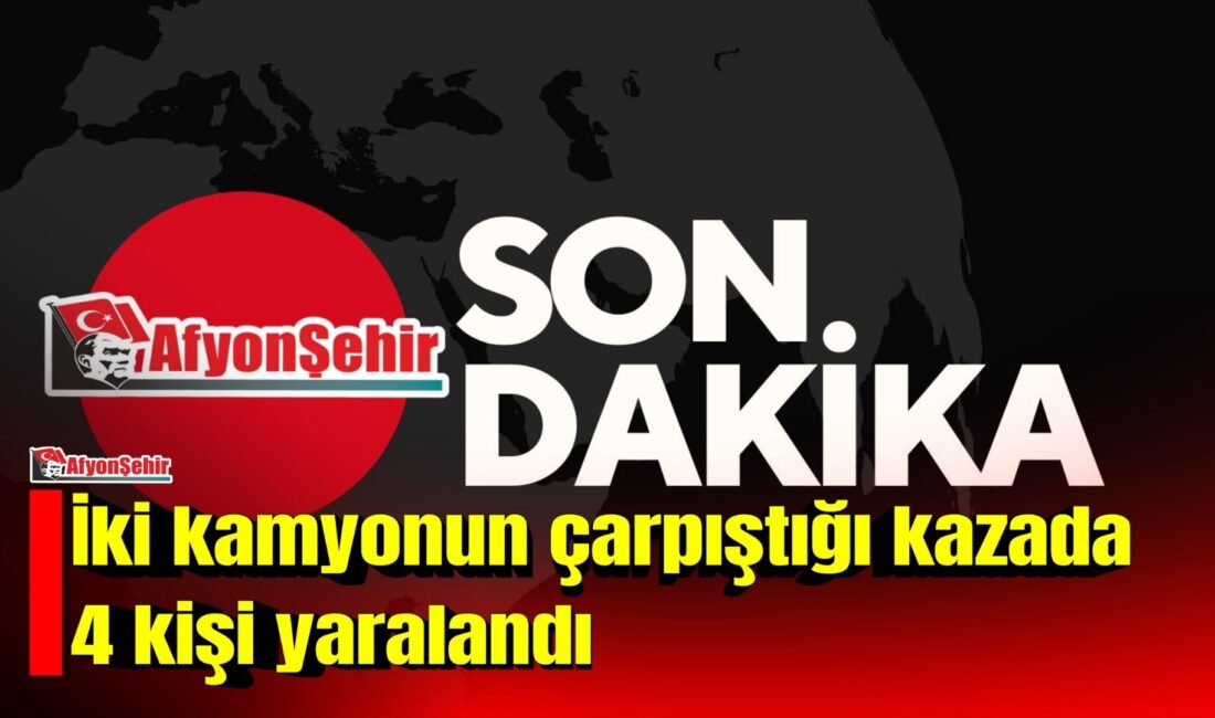 Afyonkarahisar’da seyir halindeki iki kamyonun çarpışması sonucu meydana gelen trafik