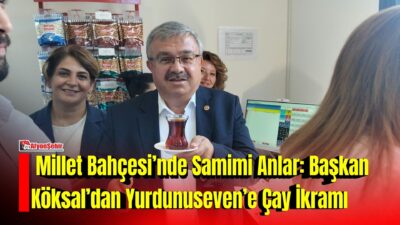 Afyonkarahisar’da Bülent Ecevit Millet Bahçesi Kafeteryası’nın açılışında renkli ve samimi