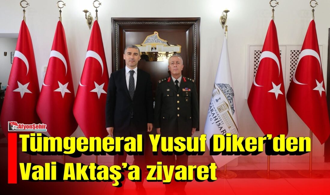 Tümgeneral Yusuf Diker’den Vali Aktaş’a ziyaret Büyük Taarruz Zafer Haftası’nın 104. yıl kutlama programı kapsamında Afyonkarahisar’da bulunan