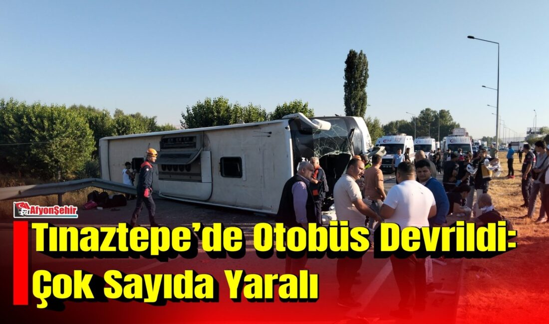 Afyonkarahisar’ın Sinanpaşa ilçesine bağlı Tınaztepe beldesinde yolcu otobüsü devrildi.
