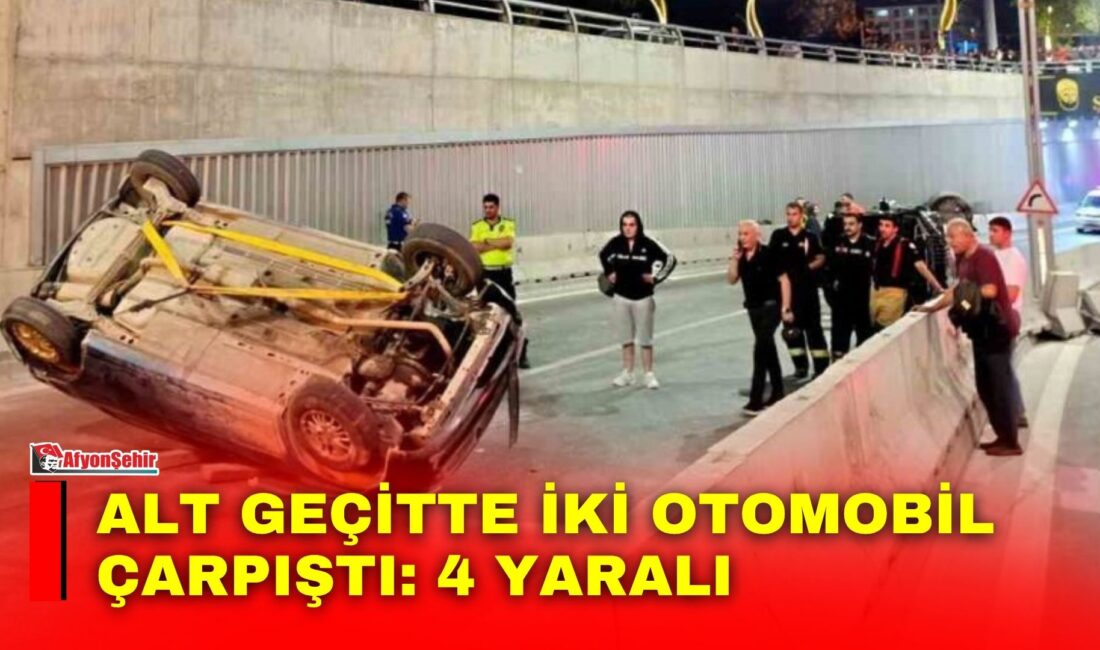 Afyonkarahisar’da alt geçitte iki otomobilin çarpıştığı kazada 4 kişi yaralandı.
