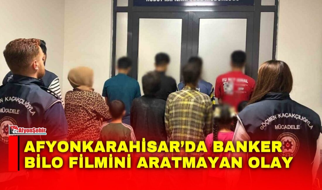 Afyonkarahisar’da polis tarafından göçmen kaçakçılarına yönelik yapılan operasyonda durdurulan bir