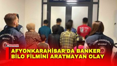 Afyonkarahisar’da polis tarafından göçmen kaçakçılarına yönelik yapılan operasyonda durdurulan bir