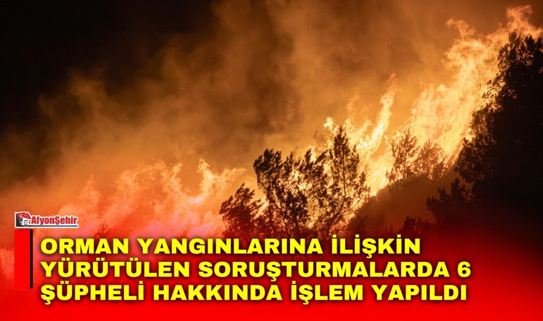 Adalet Bakanı Akın Gürlek, orman yangınlarına ilişkin yürütülen soruşturmalarda 6