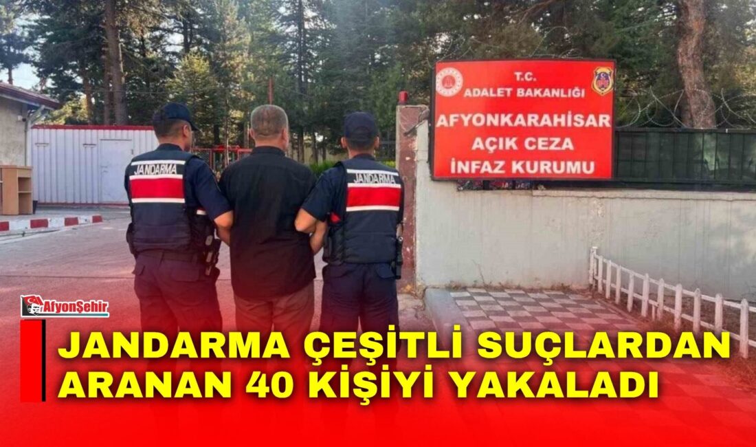 Afyonkarahisar’da aranan şahıslar yakalanmasını yönelik jandarma tarafından gerçekleştirilen çalışmada çeşitli