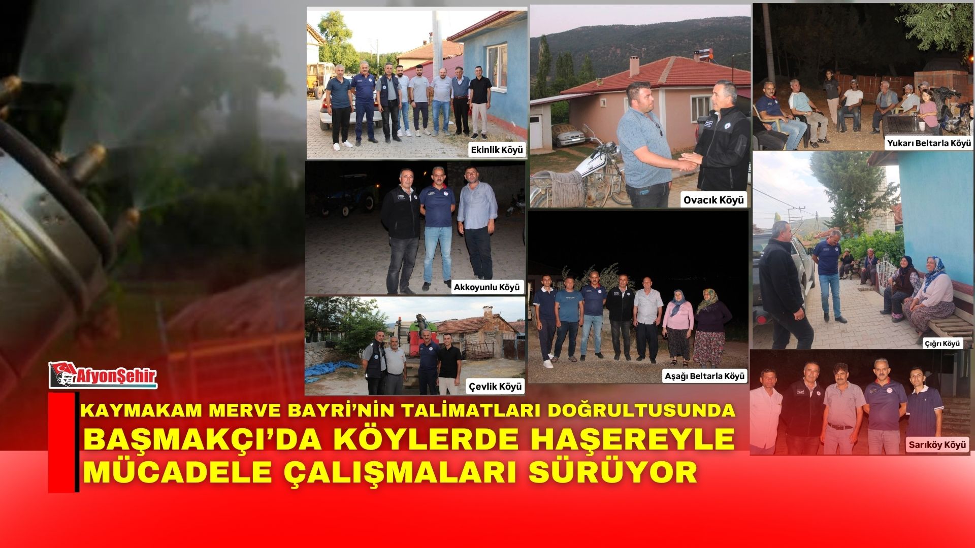 Başmakçı Kaymakamlığı koordinesinde ilçeye bağlı köylerde sivrisinek ve diğer uçkun