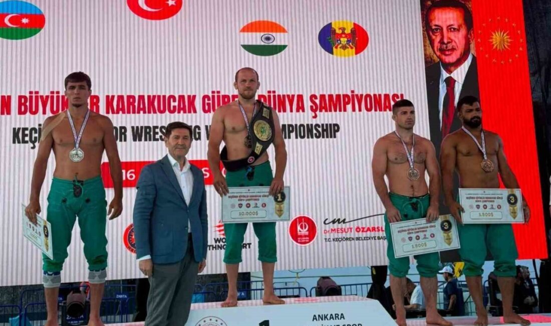 Bursa Büyükşehir Belediyespor güreşçisi Fazlı Eryılmaz, Ankara’da gerçekleştirilen Keçiören Büyükler