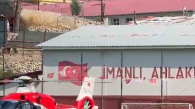 Adana’nın Feke ilçesinde kalp krizi geçiren B.B., ambulans helikopterle hastaneye