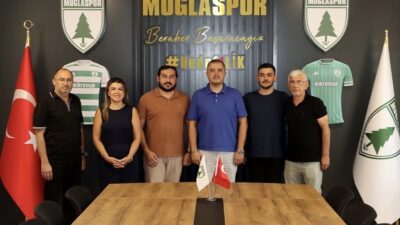 Çine Madranspor Kulüp Başkanı Deniz Karaman ve beraberindeki heyet, Muğlaspor