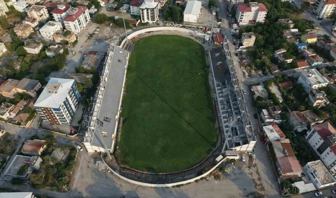 Osmaniye’de yenileme çalışmaları devam eden 7 Ocak Stadyumu’nda fiziki gerçekleşme
