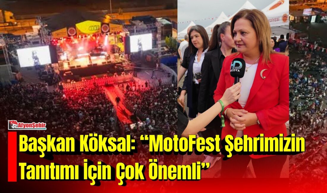 Köksal: “MotoFest Şehrimizin Tanıtımı İçin Çok Önemli” Afyonkarahisar Belediye Başkanı Burcu Köksal, Afyonkarahisar’da bu yıl 9’uncusu düzenlenen