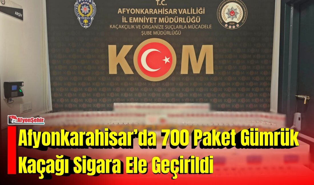 Afyonkarahisar’da 700 Paket Gümrük Kaçağı Sigara Ele Geçirildi Afyonkarahisar’da polis ekiplerinin şüphe üzerine durdurduğu araçta 700 paket gümrük