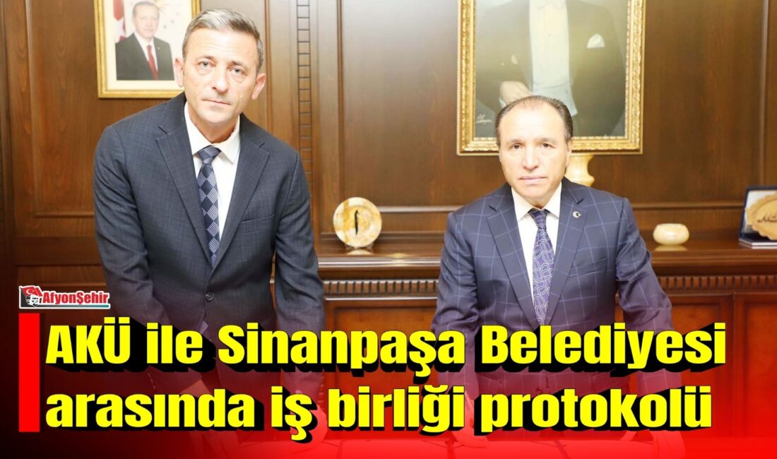 AKÜ ile Sinanpaşa Belediyesi arasında iş birliği protokolü Afyon Kocatepe Üniversitesi (AKÜ) ile Sinanpaşa Belediyesi arasında, üniversite personeli