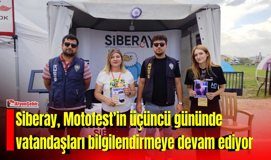 Siberay, Motofest’in üçüncü gününde vatandaşları bilgilendirmeye devam ediyor Afyonkarahisar’da düzenlenen Motofest’in üçüncü gününde etkinlikler devam ederken, festival alanında