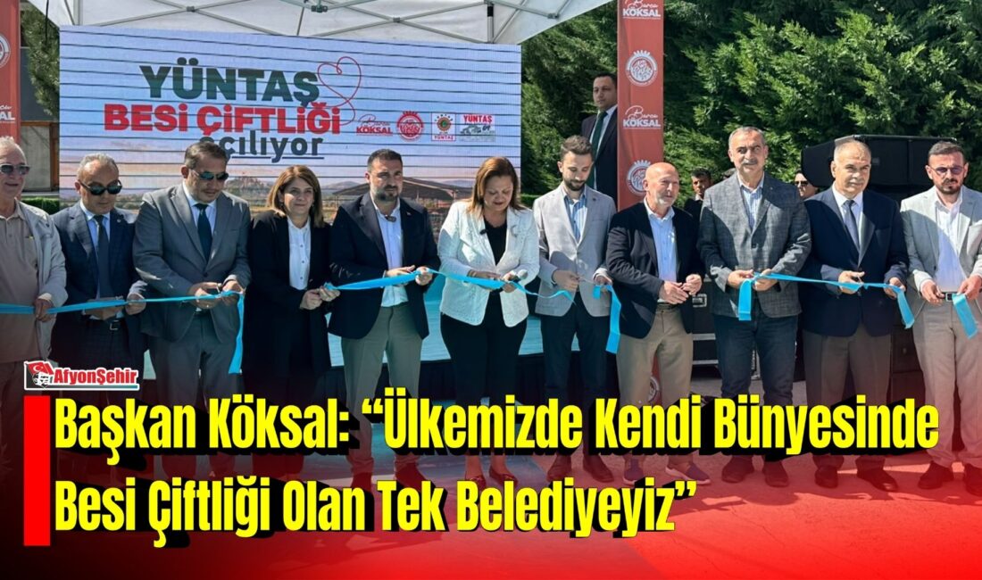Afyonkarahisar Belediyesi tarafından hayata geçirilen YÜNTAŞ Besi Çiftliği düzenlenen törenle