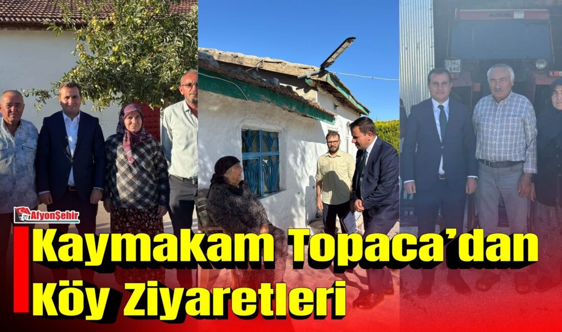 Emirdağ Kaymakamı Adem Topaca, ilçe genelindeki vatandaş ziyaretleri kapsamında Özkan,
