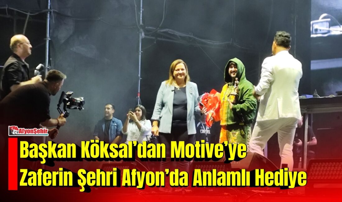 Başkan Köksal’dan Motive’ye Zaferin Şehri Afyon’da Anlamlı Hediye Afyonkarahisar Belediye Başkanı Burcu Köksal, 9. NG Afyon Motofest kapsamında