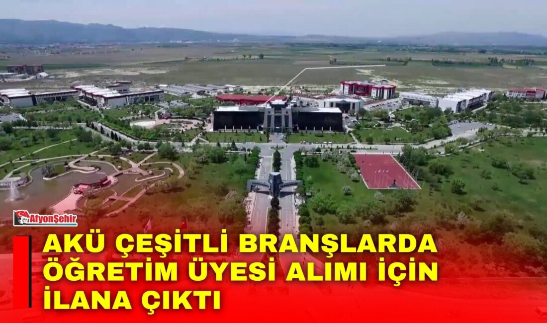 Afyon Kocatepe Üniversitesi (AKÜ) çeşitli branşlarda öğretim üyesi almak için