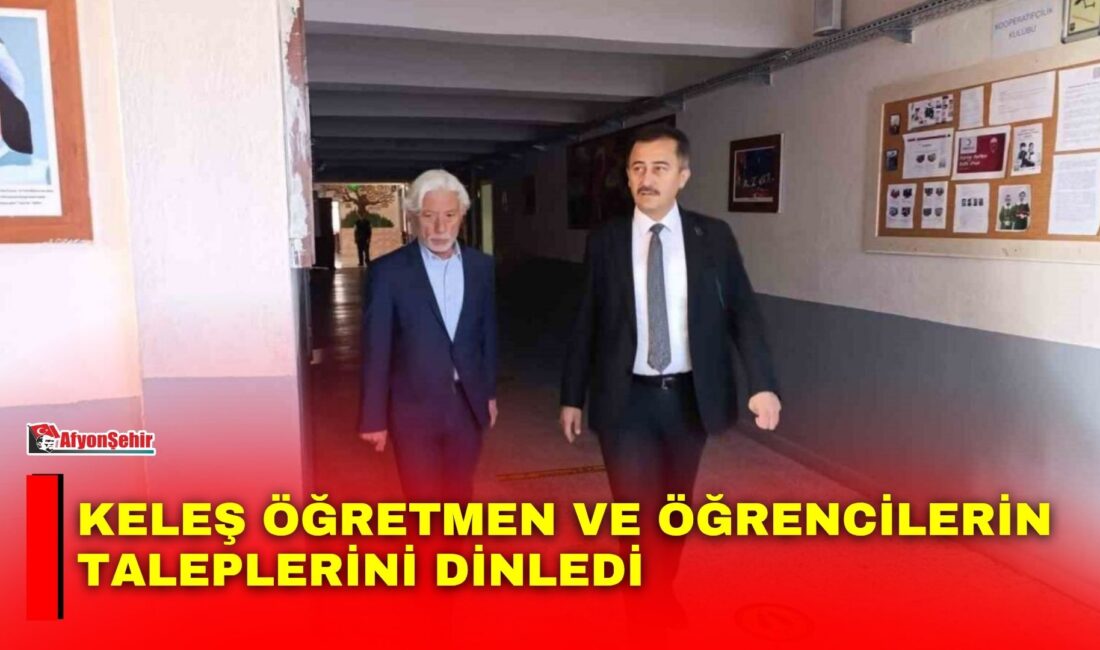 Keleş öğretmen ve öğrencilerin taleplerini dinledi Afyonkarahisar’ın Bolvadin İlçe Millî Eğitim Müdürü Mehmet Ali Keleş, ilçedeki